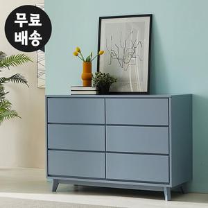 레체 와이드 3단 서랍장 깊은 낮은 삼단(1200/그레이)