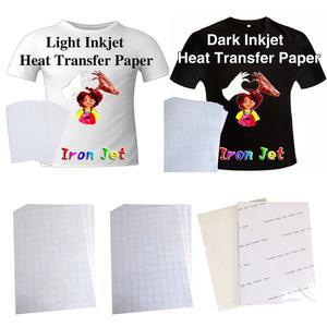 잉크젯 인쇄 열 전사 용지, A4 라이트 다크 코튼 천, 철 프레스 승화 5PCs