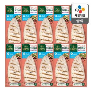 [CJ제일제당][본사배송][냉동] 더건강한 닭가슴살 통살구이페퍼 100g X 10개