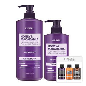 쿤달 네이처 트리트먼트, 화이트머스크, 1058ml, 1개 + 500ml, 1개+ 증정(여행용 3종 키트, 화이트머스크)