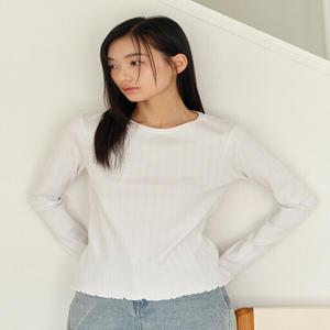폴햄 PHF2TS2410 여성 플리츠 립 긴팔 티셔츠 PHF2TS2410A