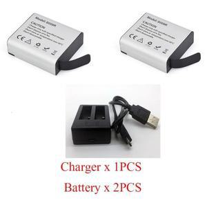 Hawkeye Firefly 액션 카메라용 리튬 이온 배터리 2 in 1 USB 충전기 키트 포함 S009R 7S X 2PCs  1350mAh