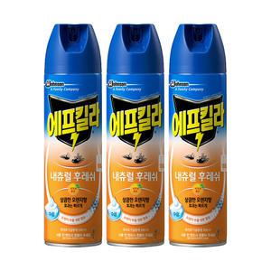 에프킬라 모기약 에어로졸 오렌지향, 500ml, 3개