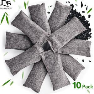 10pcs 천연 대나무 숯 가방 공기 청정기 냄새 제거기 활성 탄소 가정용 건조기 탈취제