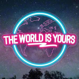 The World Is Yours 네온 표시 LED 조명 남자 동굴 소녀 침실 게임 룸 생일 선물 결혼식 졸업 파티 인테리