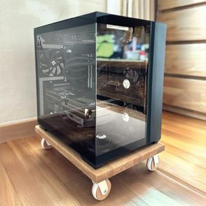 원목 컴퓨터 본체받침대 이동식 pc 데스크탑 받침 내추럴 맞춤 제작