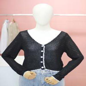 [플라스틱아일랜드]배색 스티치 가디건 PQ2KG032