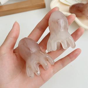 휴대용 미니 두피마사지 문어괄사 지압기 지압 안마 마사지기 직장인 괄사빗 브러쉬 소형 승모근 지압봉