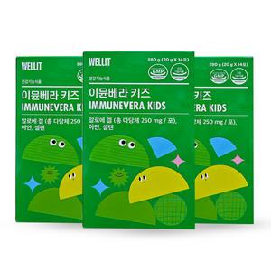 웰릿 이뮨베라 키즈 면역젤리 20g 14포 x3박스 / 알로에베라