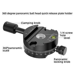 Dslr 카메라 삼각대 헤드 마운트 Arca 스위스 퀵릴리즈 플레이트 클램프 360 파노라마 사진  1/4 나사 포함