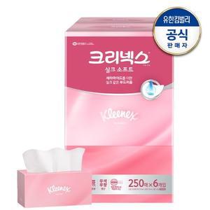 [VIP]크리넥스 실크소프트 각티슈 미용휴지 250매X6입