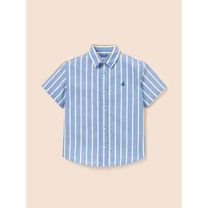 [BEANPOLE KIDS] 스트라이프 반소매 셔츠  스카이 블루 (BI5465U02Q)