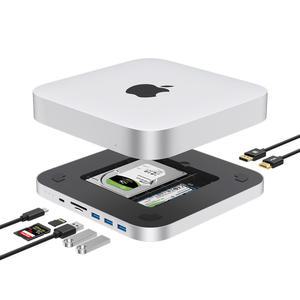 dp Qwiizlab USB C 허브 Mac Mini M2 M1 듀얼 드라이브 인클로저 SATA NVMe M 2 SSD Type 10Gbps SD TF 카드 리더 도킹 스테이션