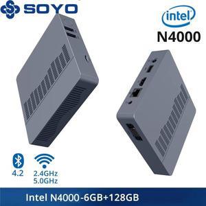 SOYO M2 에어 미니 PC, 강력한 6GB RAM, 인텔 N4000, 윈도우 11 프로 컴팩트, 가정, 비즈니스 및 게임용으