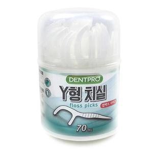덴탈마스터 덴트프로 Y형 구강용품 일회용 치아 치실 70P 케이스