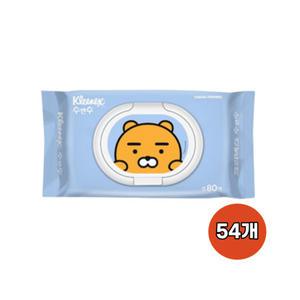 유한킴벌리 크리넥스 수앤수 카카오 라이언 물티슈 캡형 80매 54개