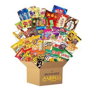 과자 세트 선물 간식 박스 사무실 회사 직장 학교 어린이집 단체 탕비실 39p 해피박스