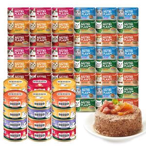 동원 뉴트리플랜 야옹이맘마 고양이캔 160g 48개 흰살참치 닭가슴살 연어 멸치 치츠 크릴새우 게맛살