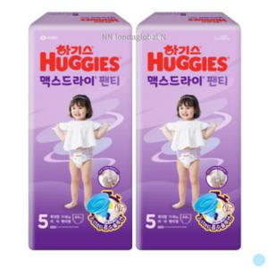 하기스 맥스드라이 5단계 여아 팬티 기저귀 44p 2팩