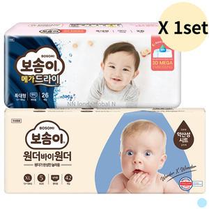 보솜이 팬티 기저귀 남아 특대 42p + 여아 26p 특대