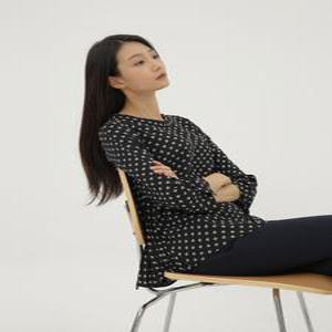 기하학 플리츠 블라우스 LFWSM807_BK