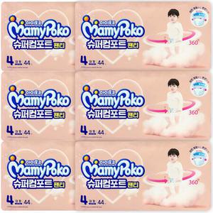 마미포코 슈퍼컴포트 팬티형 기저귀 4단계 대형 팬티 남아용 44매입 6개
