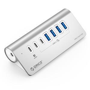 오리코 USB3.2 Gen2 A포트 4포트 + C타입 3포트 10Gbps PD60W 알루미늄 C타입 허브 아답타포함 M3U4C3-G2-10