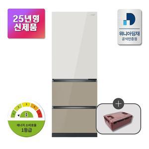 [위니아][인증점] 25년형 딤채 1등급 3도어 330L 스탠드 김치냉장고 EDT33KBPIER 샤인 베이지브라운
