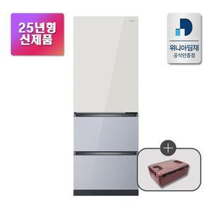 [위니아][인증점] 25년형 딤채 3도어 330L 스탠드 김치냉장고 EDT33KBPIENT1 샤인 베이지노바실버