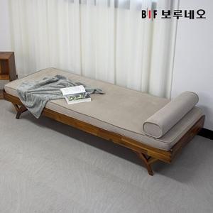 [기타][보루네오]앳홈 스콧 원목 아쿠아텍스 데이베드 소파베드+매트+원형쿠션1개