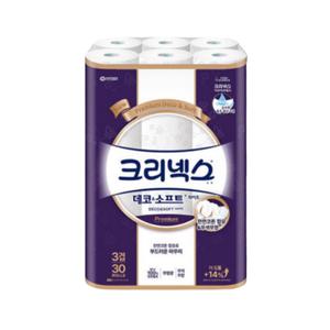 크리넥스 데코앤소프트 3겹 화이트 25M 30롤 2개