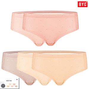BYC은은한전체나염면스판미디여삼각팬티5매입 WNF2223