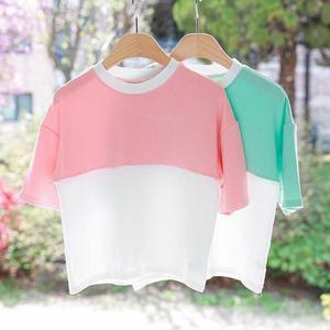 [JHL27O07_51GW]여름 패션 배색 반팔티 데일리룩