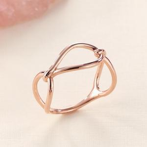 14K 와이드 오벌 꼬임 볼드 반지 YAR40879