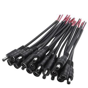 DC 12V 남성 땋은 머리 전원 케이블 2.1mm  2Pin 커넥터 와이어 플러그 코드 CCTV 카메라 라우터 LED 스트