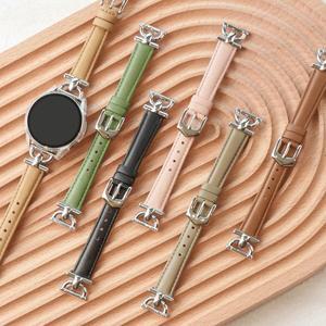 [Mui]스트랩 가죽 버클 실버 슬림 20mm 갤럭시워치7 6 5 4 클래식 프로 액티브 2 40mm 44mm 시계줄