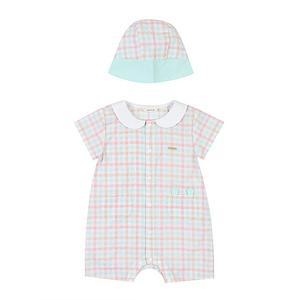 [보리보리/아가방]로아고미체크우주복(모자)(MINT)_01R327505