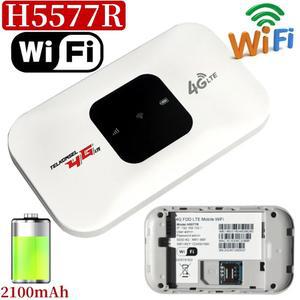 와이파이 공유기 H5577R 4G Lte 라우터 무선 핫스팟 SIM 카드 슬롯 휴대용 모뎀 2100mAh 미니 모바일 플러그 플레이 150Mbps