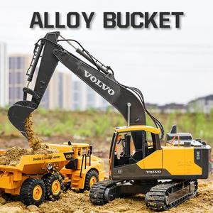 더블 E E568 트럭 1:16 RC 합금 3 in 1 엔지니어링 자동차 2.4G 원격 제어 굴삭기 장난감 소년 어린이 크리