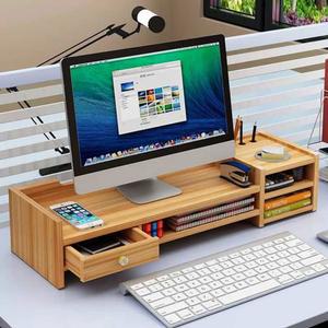 원목 컴퓨터 모니터 서랍장 듀얼모니터받침대 PC 선반 이동 독립 서랍형 높이 블랙 듀얼