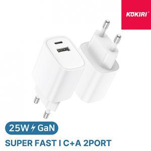 코끼리 GaN PD QC 25W PPS 2포트 초고속 가정용충전기 [5V/3A/9V/2.77A/12V/2.08A] 분리형/케이블 미포함