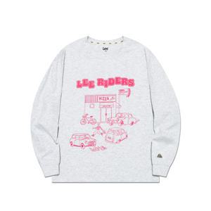 [롯데백화점]리키즈 키즈 리 라이더 싱글 티셔츠 화이트멜란지 LK2501LT08WM