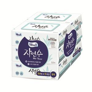 레드베리+(미래생활) 물티슈 자연수 (64매X6입)순한 저자극 보습효과 휴대용 향균 아이깨끗 사랑가득한 순