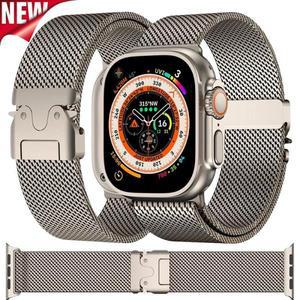 Apple Watch Ultra 2 용 밀라노 스트랩 49mm 46mm 42mm 45mm 41mm 44mm 40mm Iwatch 시리즈 용 솔로 루프