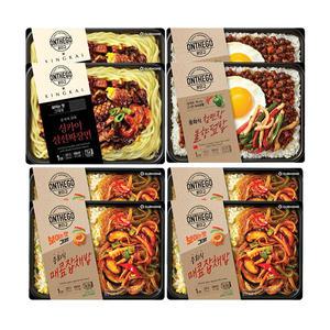 아워홈 온더고 중화식 매콤잡채밥 295g, 4개+불향 덮밥 290g,2개+싱카이 짜장면 300g,2개 ( 총8개 )