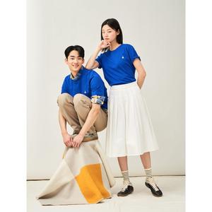 [빈폴] [Essential] 남녀공용 수피마 코튼 라운드넥 티셔츠 - 로열 블루 (BC5242E12N)