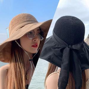 챙모자 와이드 얼굴작아보이는 모자 창이넓은 버킷햇 밀짚 여성