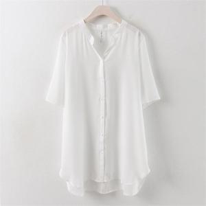 미시옷 내츄럴 쉬폰 롱 블라우스 HG0176RM104 빅사이즈  6960398)