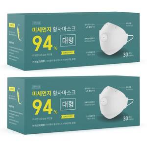 닥터퓨리 KF94 미세먼지 황사마스크 번들형 30매 x 2입 (중형/대형)