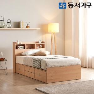 동서가구 미휴 수납헤드 깊은서랍 슈퍼싱글 SS 침대+독립 매트리스 DF635992